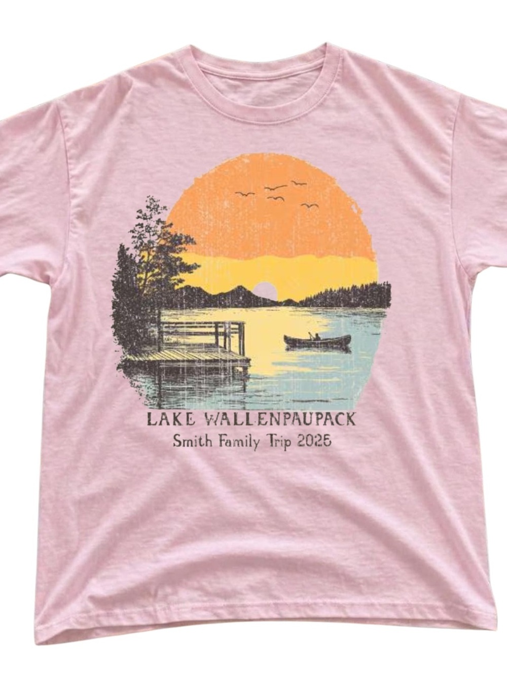 Gildan Pink Lake Wallenpaupack Graphic Tee, Gift For Her, Gift For Him